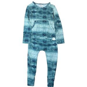 Ready Set Romper 3T-4T Crystallized Ombre Blue Teal Long Sleeve One Piece Bamboo